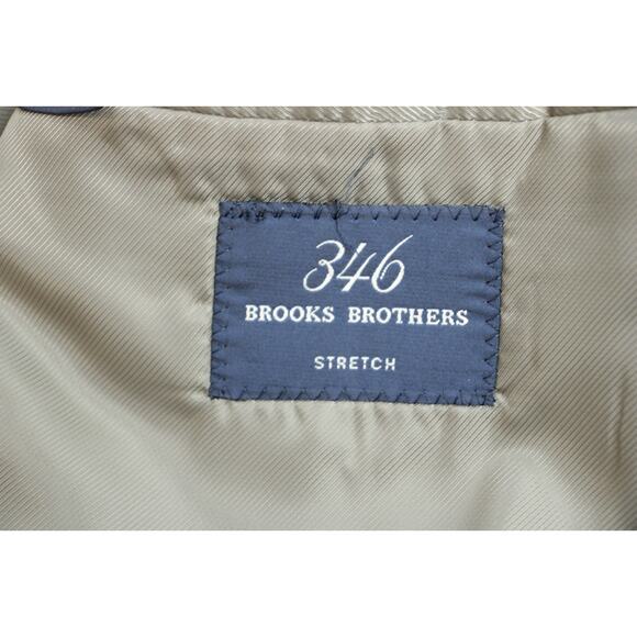 Brooks Brothers 346 Suit Mens 46R Gray Green Cotton Blend Stretch 3 Buttons - Picture 6 of 16